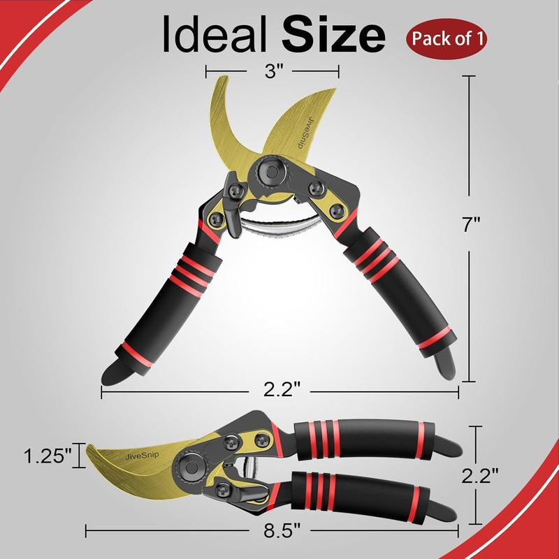 Professional Titanium Garden Shears Adjustable Opening Size- Professional Bypass Pruning Shears for Plants, Hedges, and Flowers